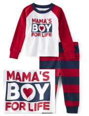 Pijamas de algodón ajustados para bebés y niños pequeños Mama's Boy