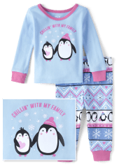 Baby And Toddler Girls Penguin Snug Fit Cotton Pajamas