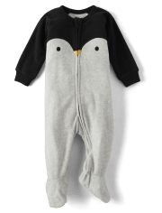 Unisex Baby And Toddler Penguin Fleece Footed One Piece Pajamas