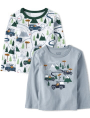 Pack de 2 camisetas de viaje por carretera para bebés y niños pequeños