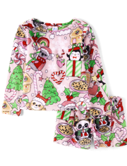 Girls Christmas Fleece Pajamas