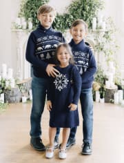 Baby And Toddler Boys Polar Bear Fairisle Shawl Sweater