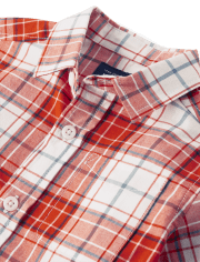 Baby And Toddler Boys Plaid Poplin Button Up Shirt