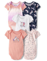 Lot de 5 bodys licorne pour bébé fille