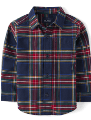 Baby And Toddler Boys Matching Family Plaid Oxford Button Up Shirt