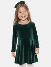 Toddler Girls Mommy And Me Velour Babydoll Dress