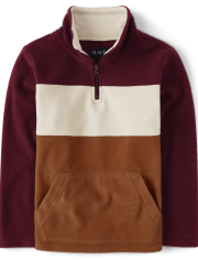 Jersey de polar con media cremallera y bloques de color Glacier para niños