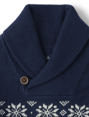 Boys Polar Bear Fairisle Shawl Sweater