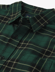 Mens Matching Family Plaid Oxford Button Up Shirt