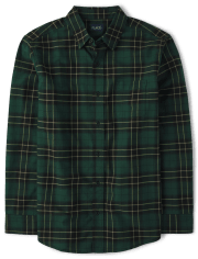 Mens Matching Family Plaid Oxford Button Up Shirt