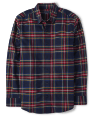 Mens Matching Family Plaid Oxford Button Up Shirt