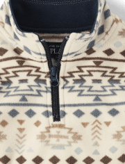 Pull à demi-glissière en polaire Glacier imprimé pour tout-petits garçons