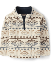 Pull à demi-glissière en polaire Glacier imprimé pour tout-petits garçons