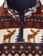 Niñitos Jersey de polar con media cremallera y estampado Glacier