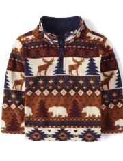 Niñitos Jersey de polar con media cremallera y estampado Glacier