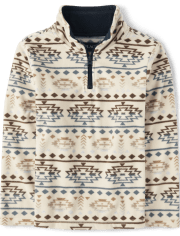 Jersey de polar con media cremallera y estampado Glacier para niños