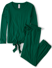 Womens Tie-Front Modal Pajamas