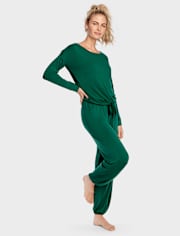 Womens Tie-Front Modal Pajamas