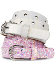 Girls Glitter Star Belt 2-Pack