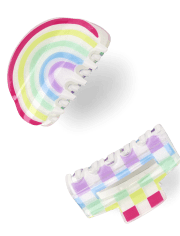 Girls Rainbow Claw Clip 2-Pack