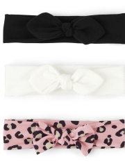 Baby Girls Leopard Bow Headwrap 3-Pack