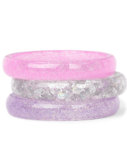 Girls Glitter Bangle Bracelet 3-Pack
