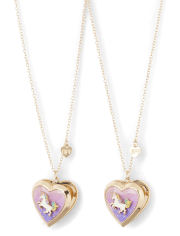 Girls Unicorn BFF Locket Necklace 2-Pack