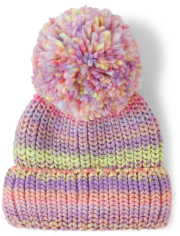 Girls Space Dye Pom Pom Beanie