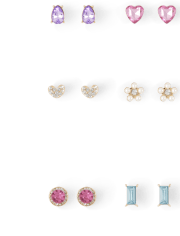 Paquete de 6 aretes con joyas para niñas