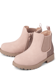 Botines con purpurina para niñas pequeñas