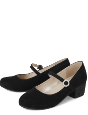 Zapatos de tacón bajo con purpurina para niñas