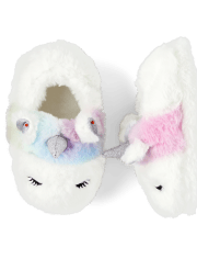 Toddler Girls Unicorn Faux Fur Slippers