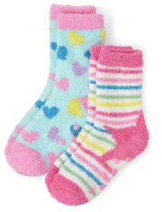 Paquete de 2 calcetines acogedores con forma de corazón para niñas