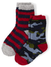 Boys Camo Cozy Socks 2-Pack