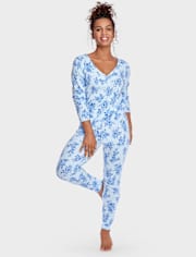 Womens Floral Thermal Pajama Pants