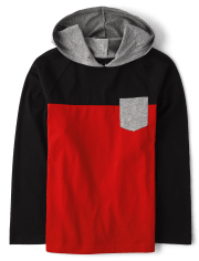 Top con capucha y bloques de color para niños