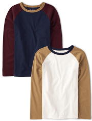 Boys Colorblock Raglan Top 2-Pack