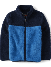 Boys Colorblock Sherpa Zip-Up Jacket
