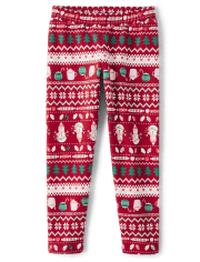 Girls Print French Terry Cozy Leggings