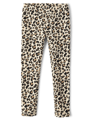 Girls Leopard Ponte Knit Jeggings