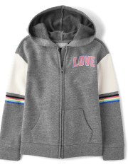 Girls Love French Terry Zip-Up Hoodie