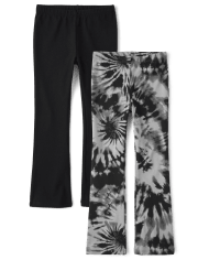 Girls Tie Dye Flare Leggings 2-Pack