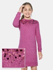 Girls Sequin Sweater Dress
