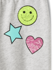 Pantalones jogging de niñas con estampado de felpa francesa