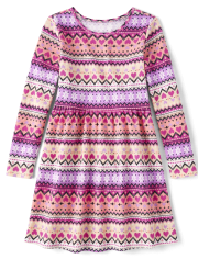 Girls Print Thermal Everyday Dress