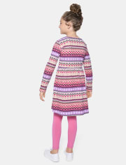 Girls Print Thermal Everyday Dress