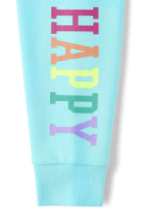 Pantalones deportivos de rizo francés Happy Rainbow para niñas