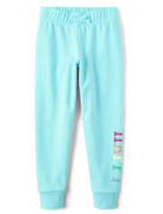 Pantalones deportivos de rizo francés Happy Rainbow para niñas