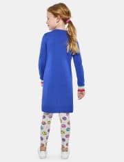 Girls Rainbow Star Sweater Dress