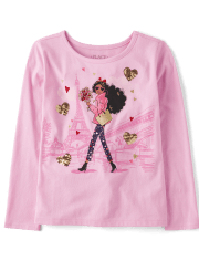 Girls Paris Girl Graphic Top